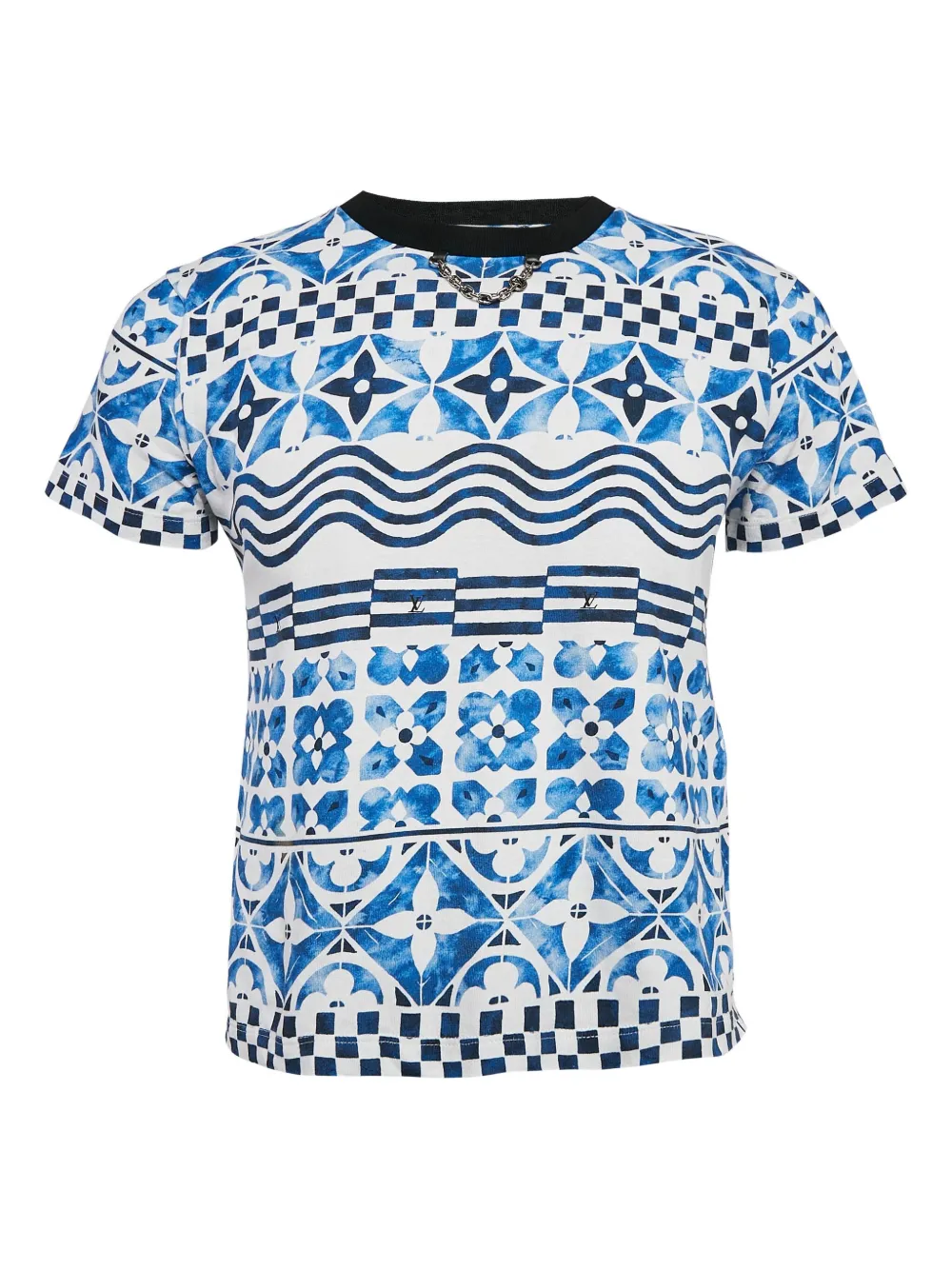 Louis Vuitton Pre-Owned graphic-print t-shirt | Blue | Image 1