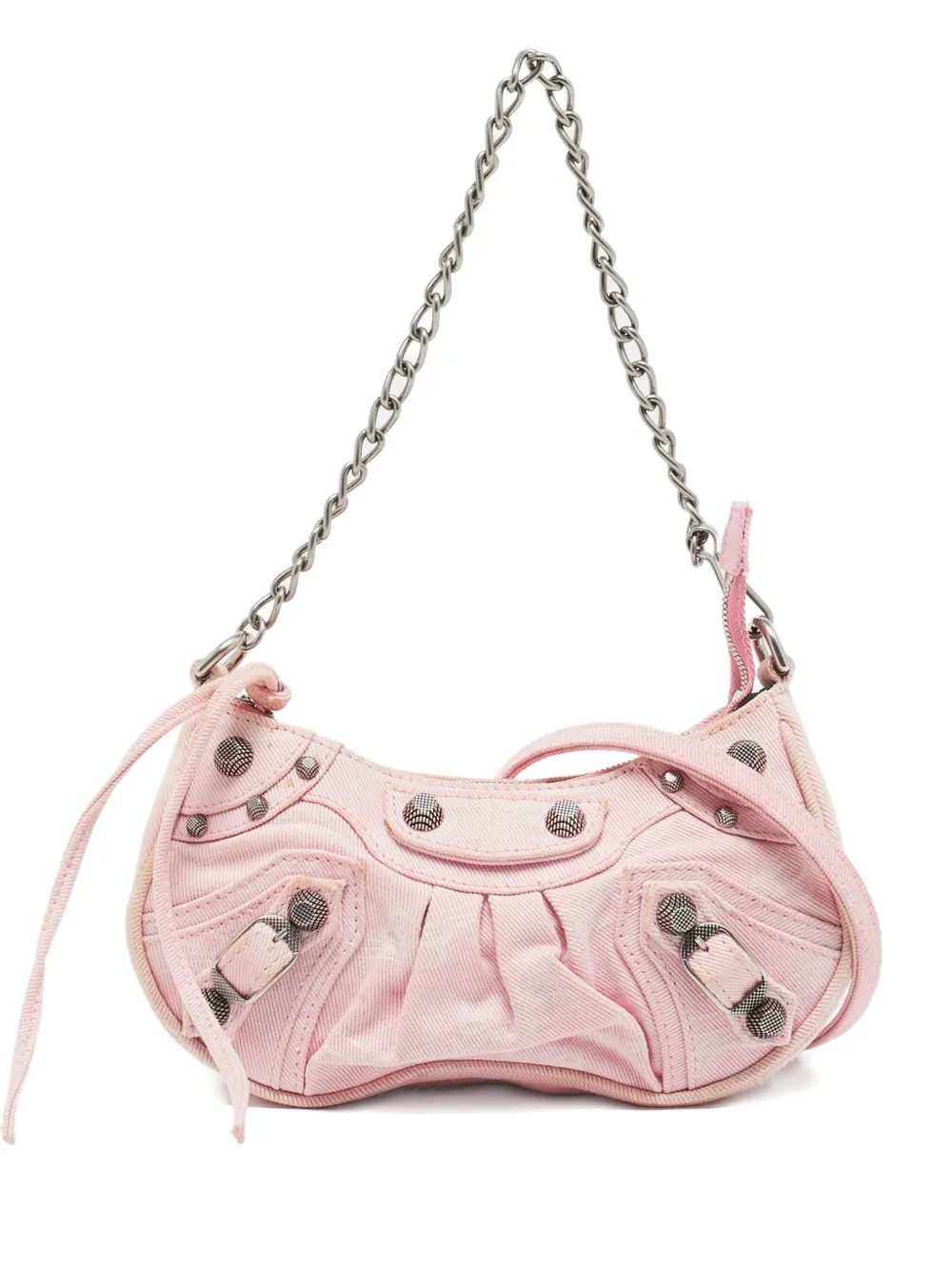 mini Le Cagole studded denim shoulder bag