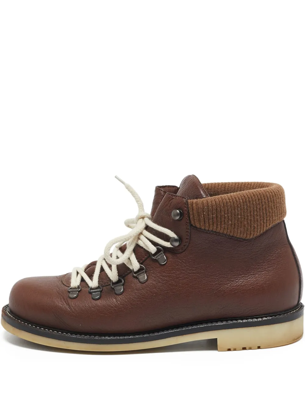 Loro Piana Pre-Owned leather lace-up hiking boots | Brown | Image 1