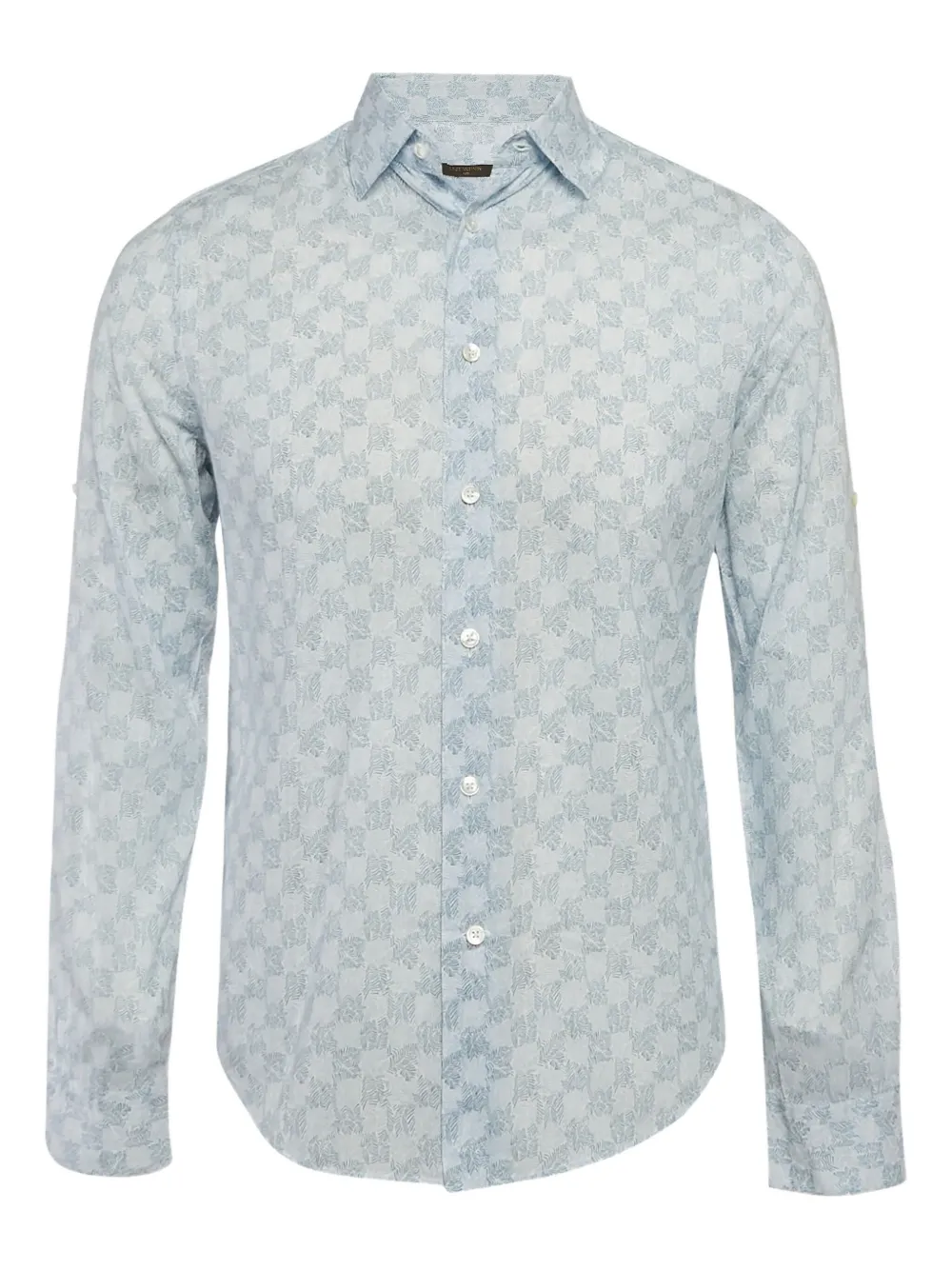 Louis Vuitton Pre-Owned geometric-pattern cotton shirt | Blue | Image 1
