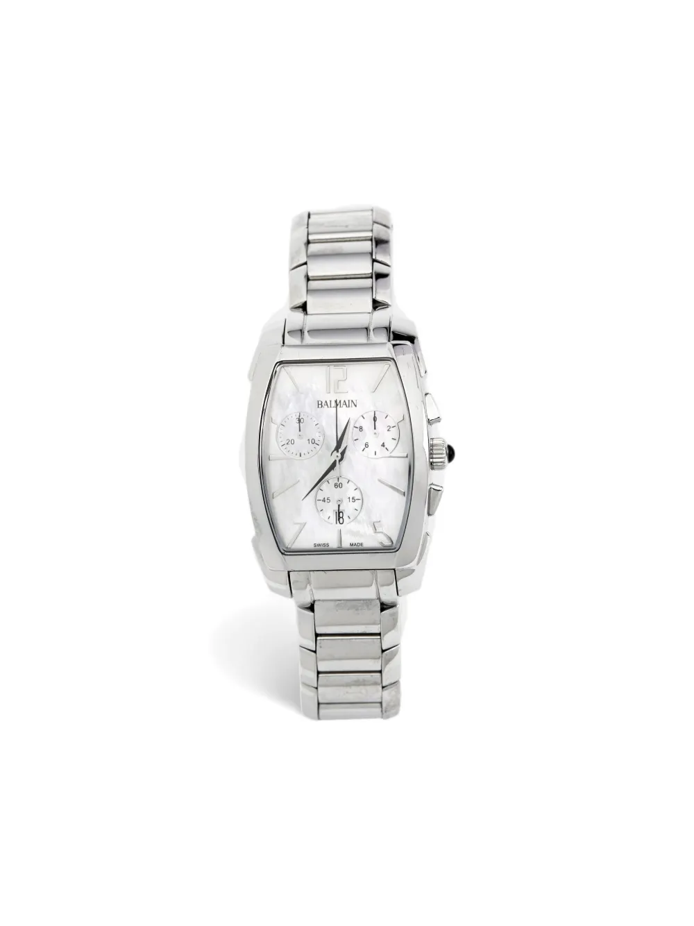 Balmain Pre-Owned Steel Chronograph Mother of Pearl 30mm - ホワイト Balmain Pre-Owned Steel Chronograph Mother of Pearl 30mm - ホワイト