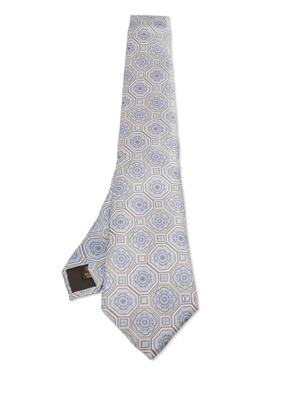 geometric-print silk tie