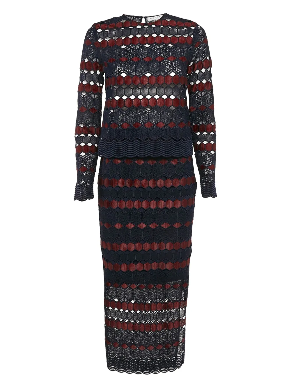 SANDRO hexagon-patterned dress | Blue | Image 1