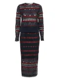 SANDRO hexagon-patterned dress - Blue
