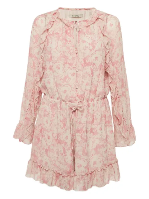 AllSaints floral-print ruffled playsuit