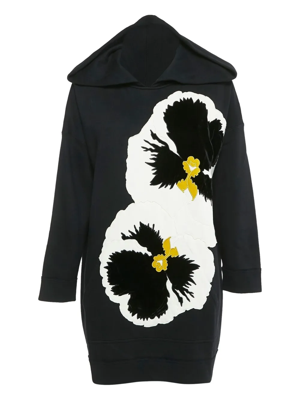 Valentino Garavani Pre-Owned 2024 Pansy-appliqué hoodie - ブラック Valentino Garavani Pre-Owned 2024 Pansy-appliqué hoodie - ブラック