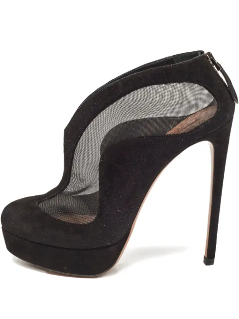 Alaïa Pre-Owned 140mm suede mesh-panelled pumps