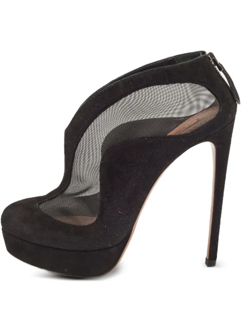 Alaïa Pre-Owned 140mm suede mesh-panelled pumps