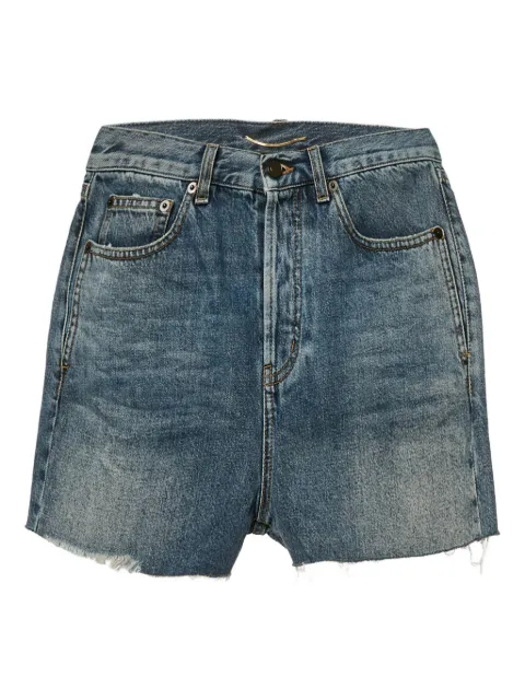 Saint Laurent Pre-Owned raw-edge embroidered-detail shorts