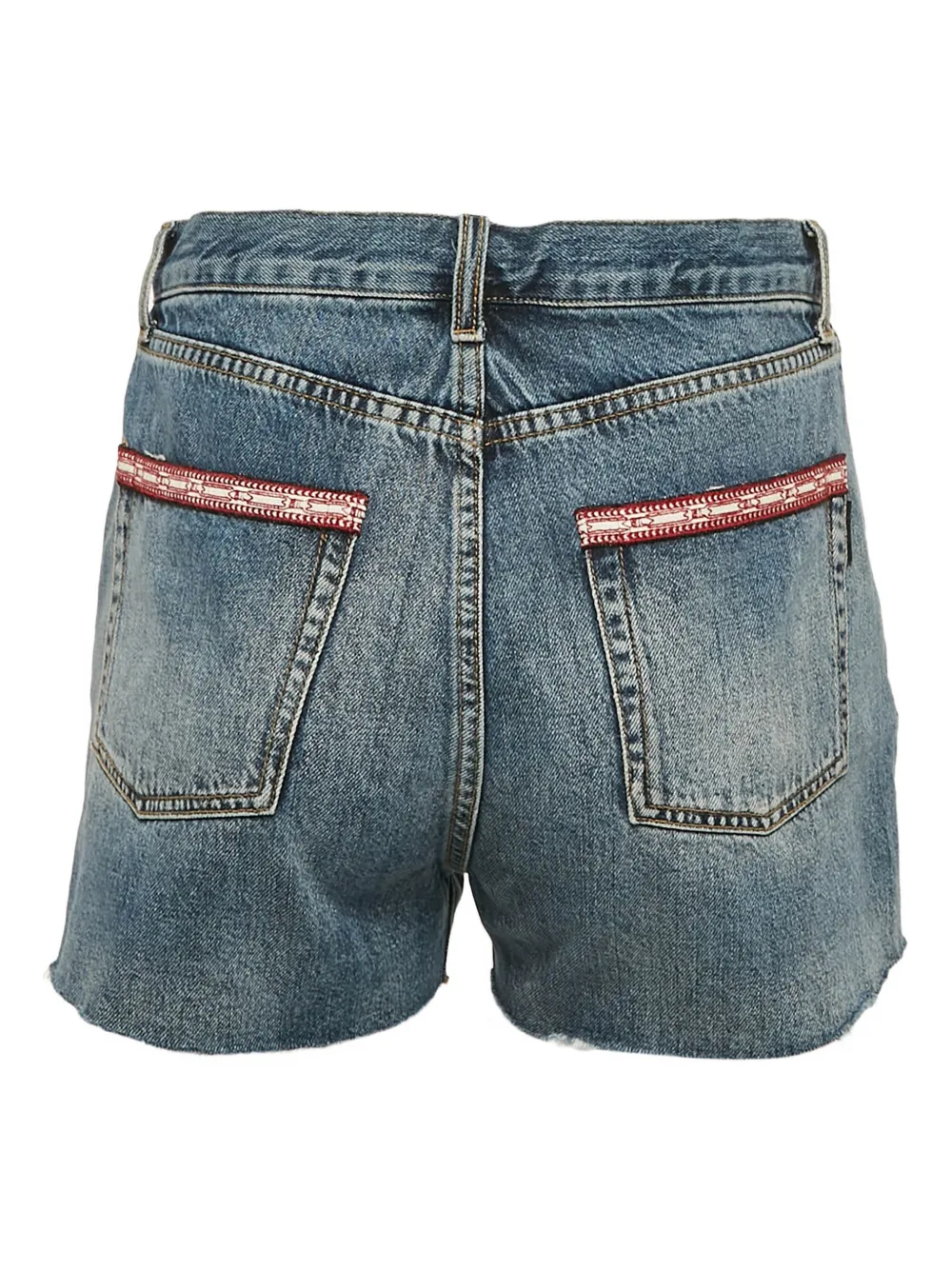 Saint Laurent Pre-Owned raw-edge embroidered-detail shorts | Image 2