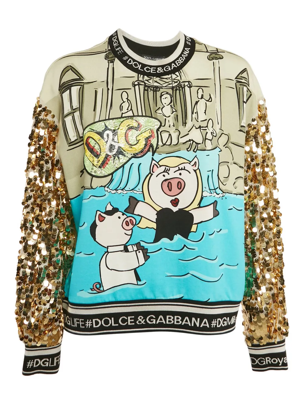 Pre-owned Dolce & Gabbana Year Of The Pig Sweatshirt In Neutral