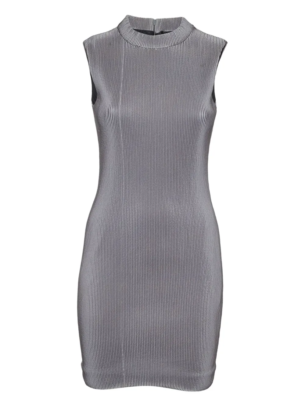 Neil Barrett plissé jersey mini dress - Grey