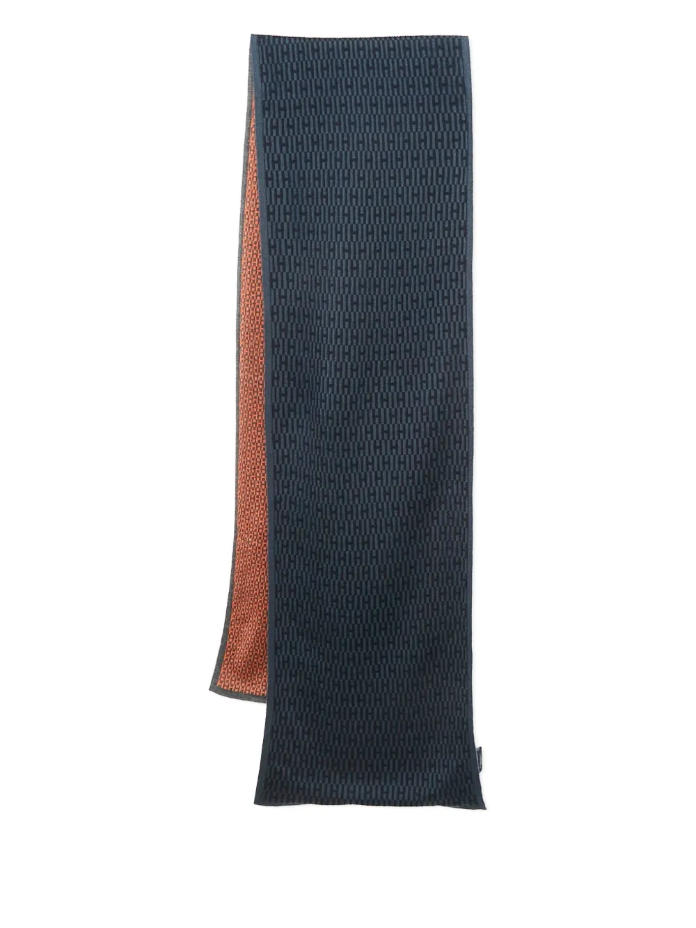 Hermès Pre-Owned H-logo scarf - ブルー Hermès Pre-Owned H-logo scarf - ブルー