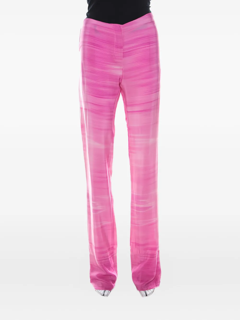 Fendi Pre-Owned striped silk trousers - Rosa