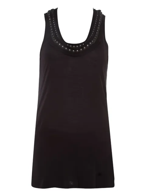 Lanvin Pre-Owned 비즈 네크라인 언피니시드 에지 탑