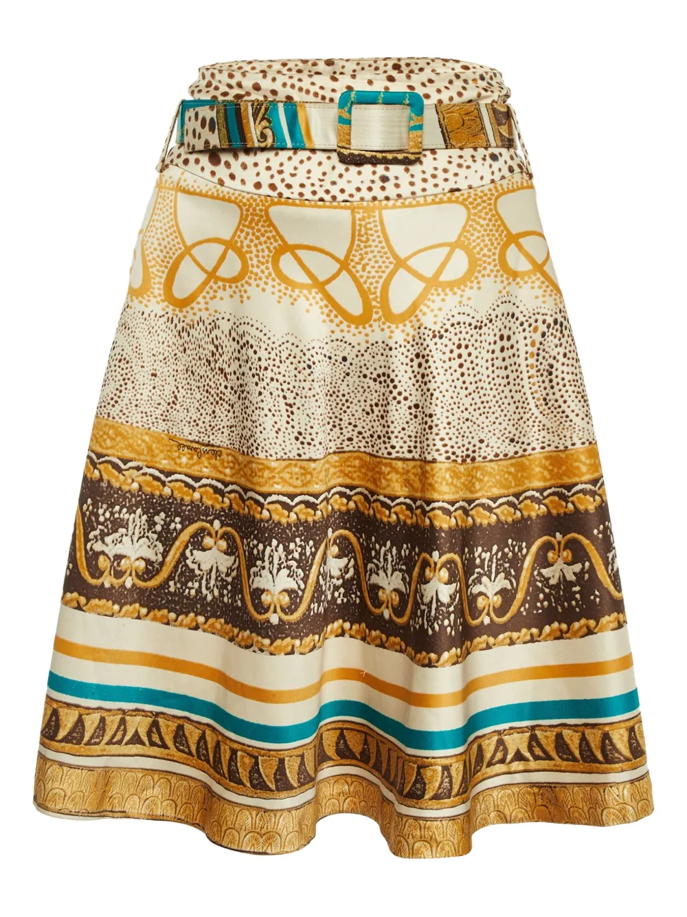 Roberto Cavalli Vintage belted midi skirt - Toni neutri