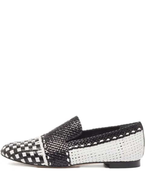 Stuart Weitzman woven leather slippers