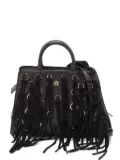 Aigner Vintage fringed leather tote bag - Black