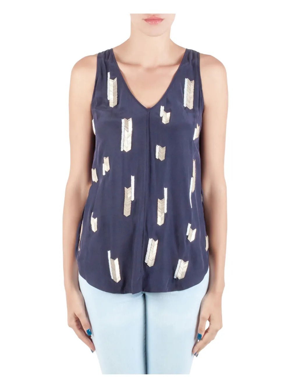 Derek Lam embellished chevron top | Blue | Image 1