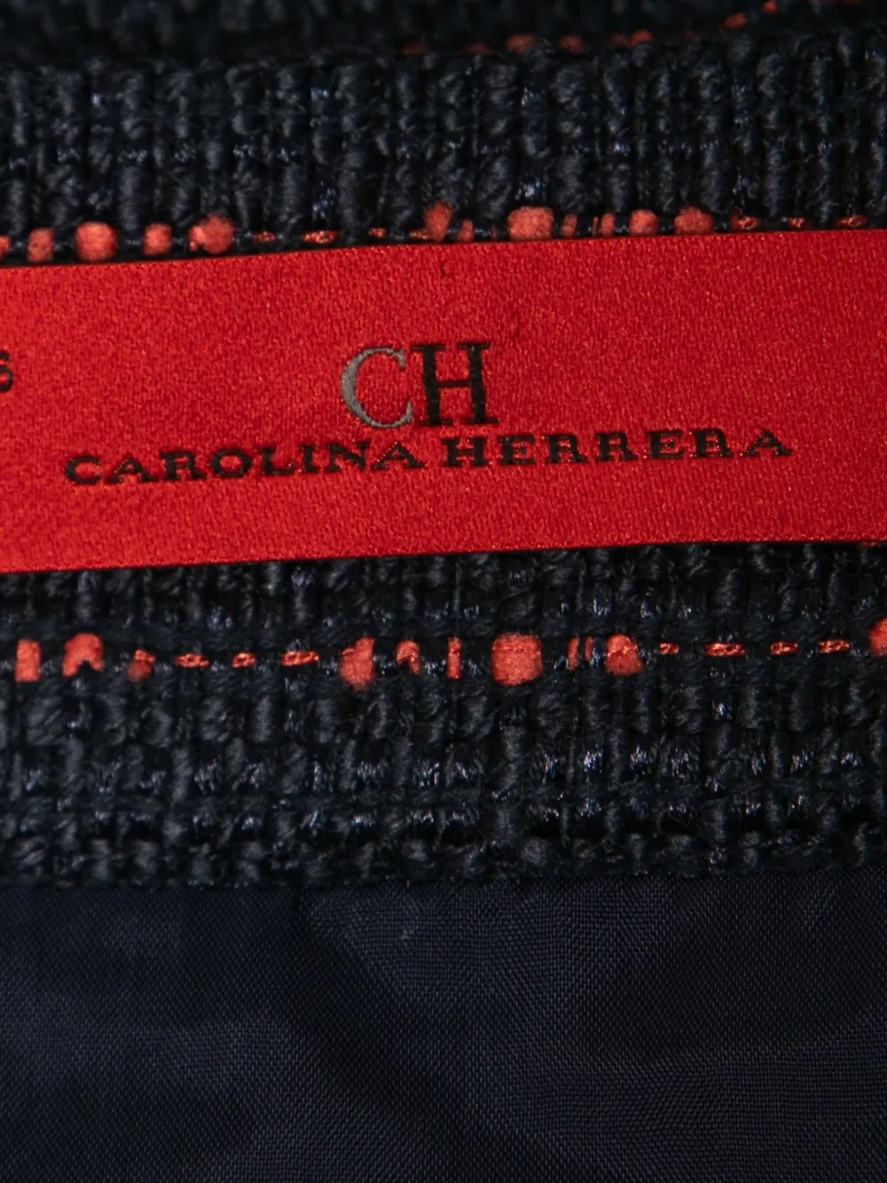 Pre-owned Carolina Herrera Vintage Fringed Tweed Skirt In Blue