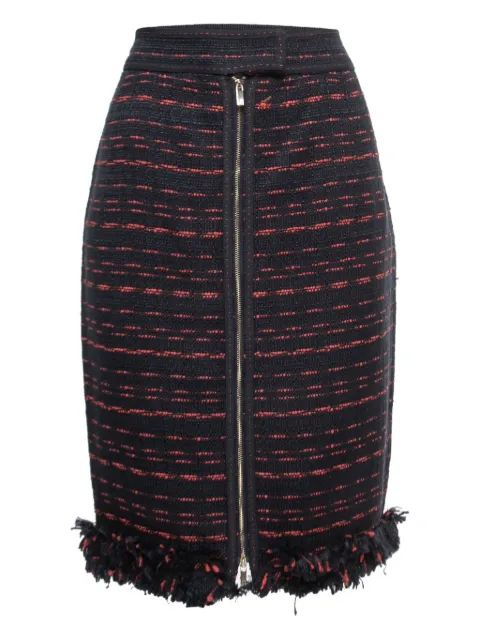 Carolina Herrera Vintage fringed tweed skirt