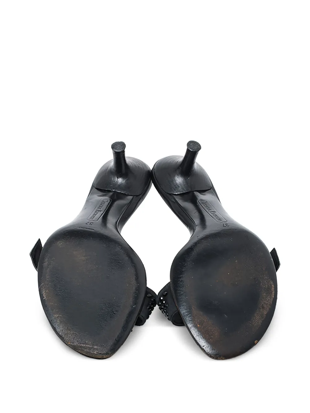 CESARE PACIOTTI Pre-owned 45mm Leather Buckled Sandals In Black