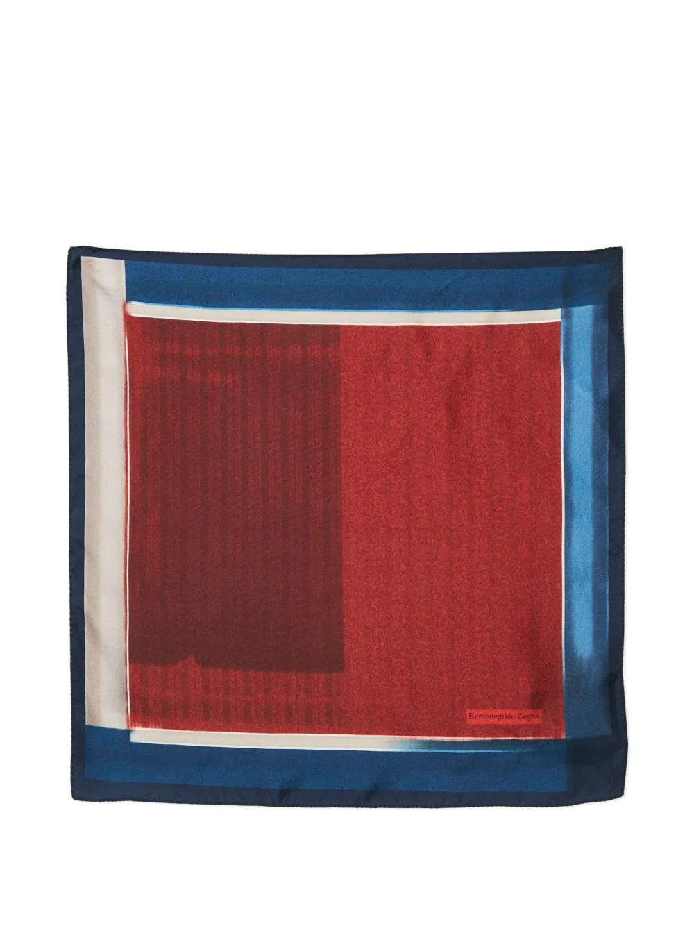 Ermenegildo Zegna Vintage colour-block silk pocket square - レッド Ermenegildo Zegna Vintage colour-block silk pocket square - レッド