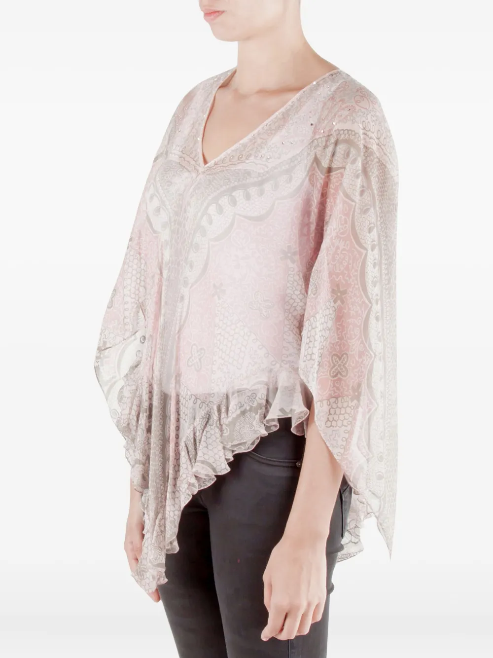 Zandra Rhodes Vintage pre-owned paisley-print ruffled blouse | Image 2