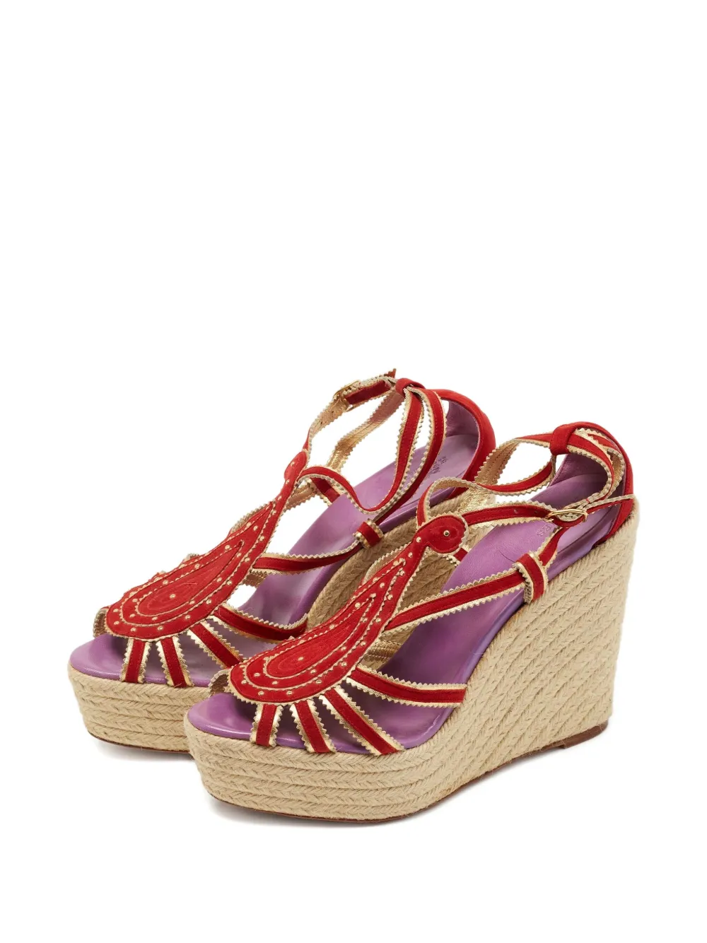 Hermès Pre-Owned 13 mm espadrilles met sleehak - Rood