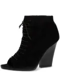 Burberry Pre-Owned 105mm lace-up peep-toe ankle boots - Black