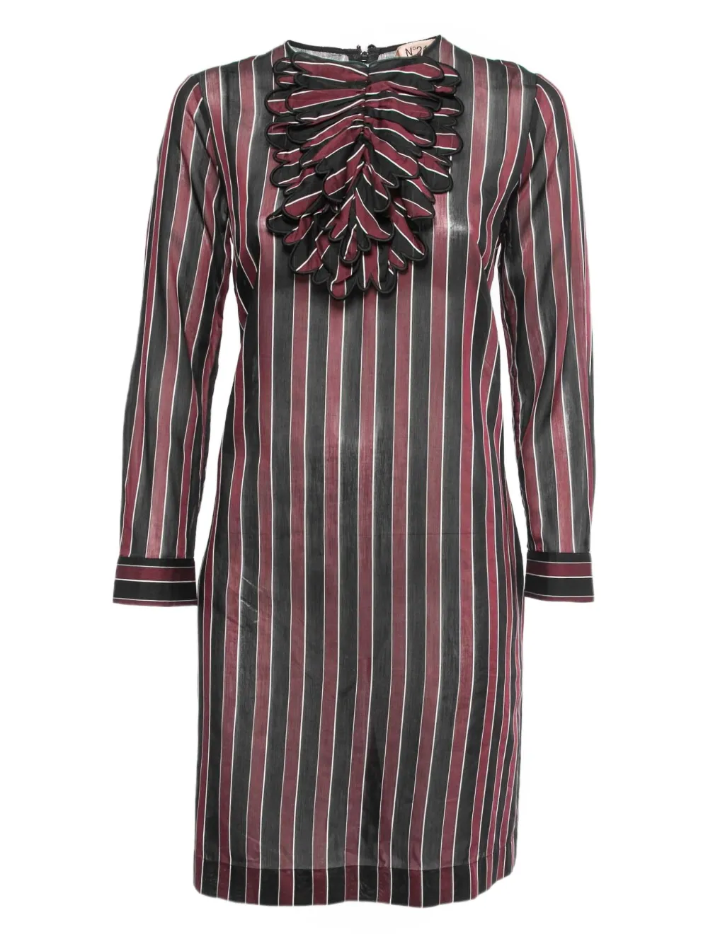 Nº21 pre-owned ruffled-front striped mini dress