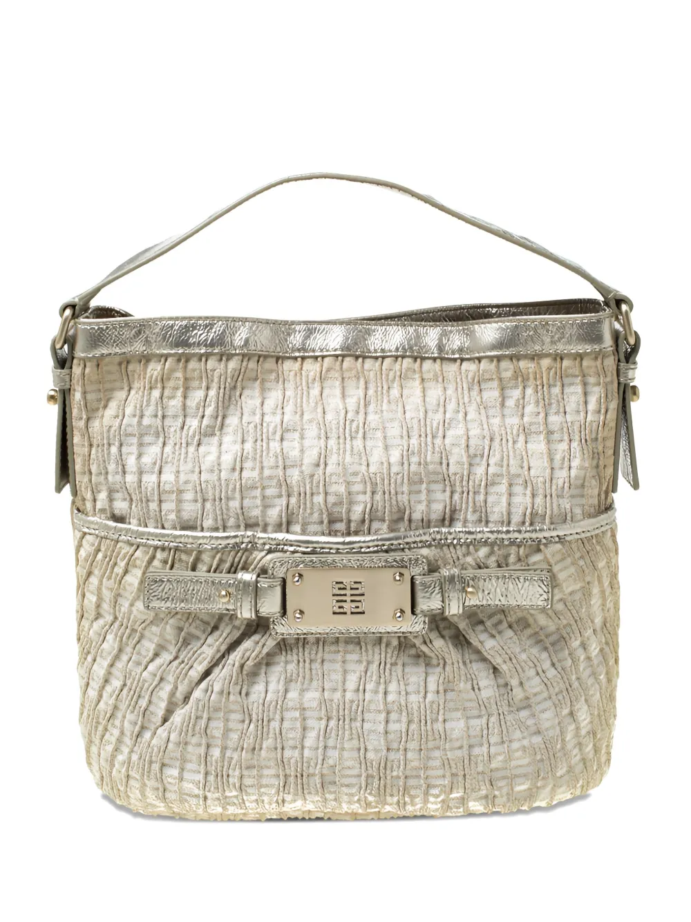 pleated canvas tote bag
