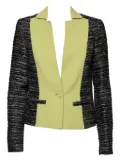 Elie Saab pre-owned tweed two-tone blazer - Black