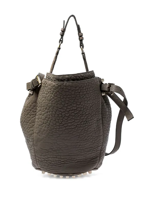Pre-Owned Alexander Wang Diego stud-detail Bucket Bag | Grey