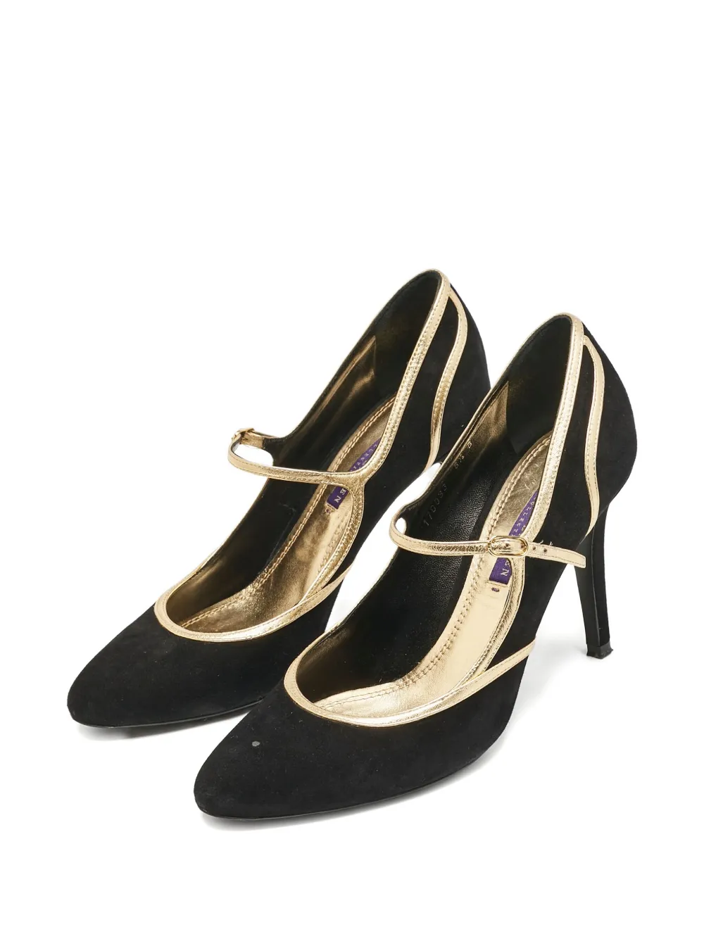 Polo Ralph Lauren 95 mm tweekleurige pumps met hak - Zwart