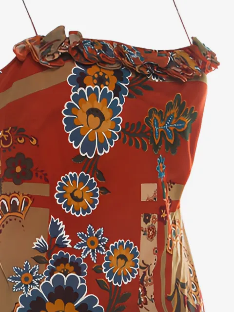 John Galliano Pre-Owned floral ruffled top