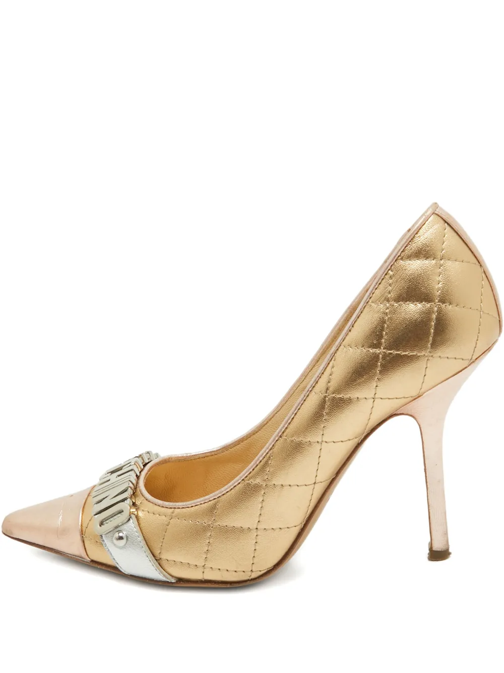 Pre-owned Moschino Quilted Logo Pumps