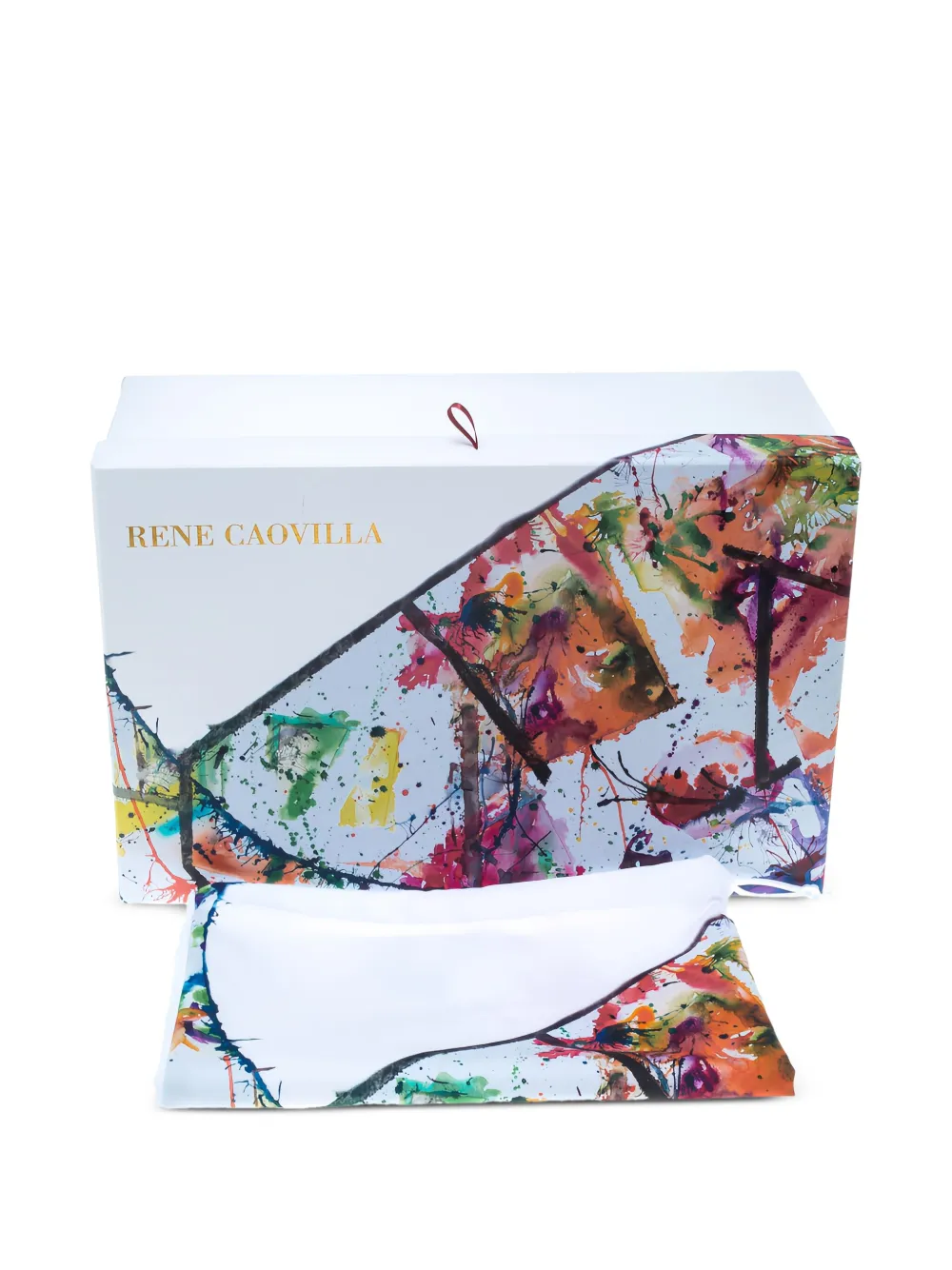 Pre-owned René Caovilla Frida Kahlo Print Shoe Box In White