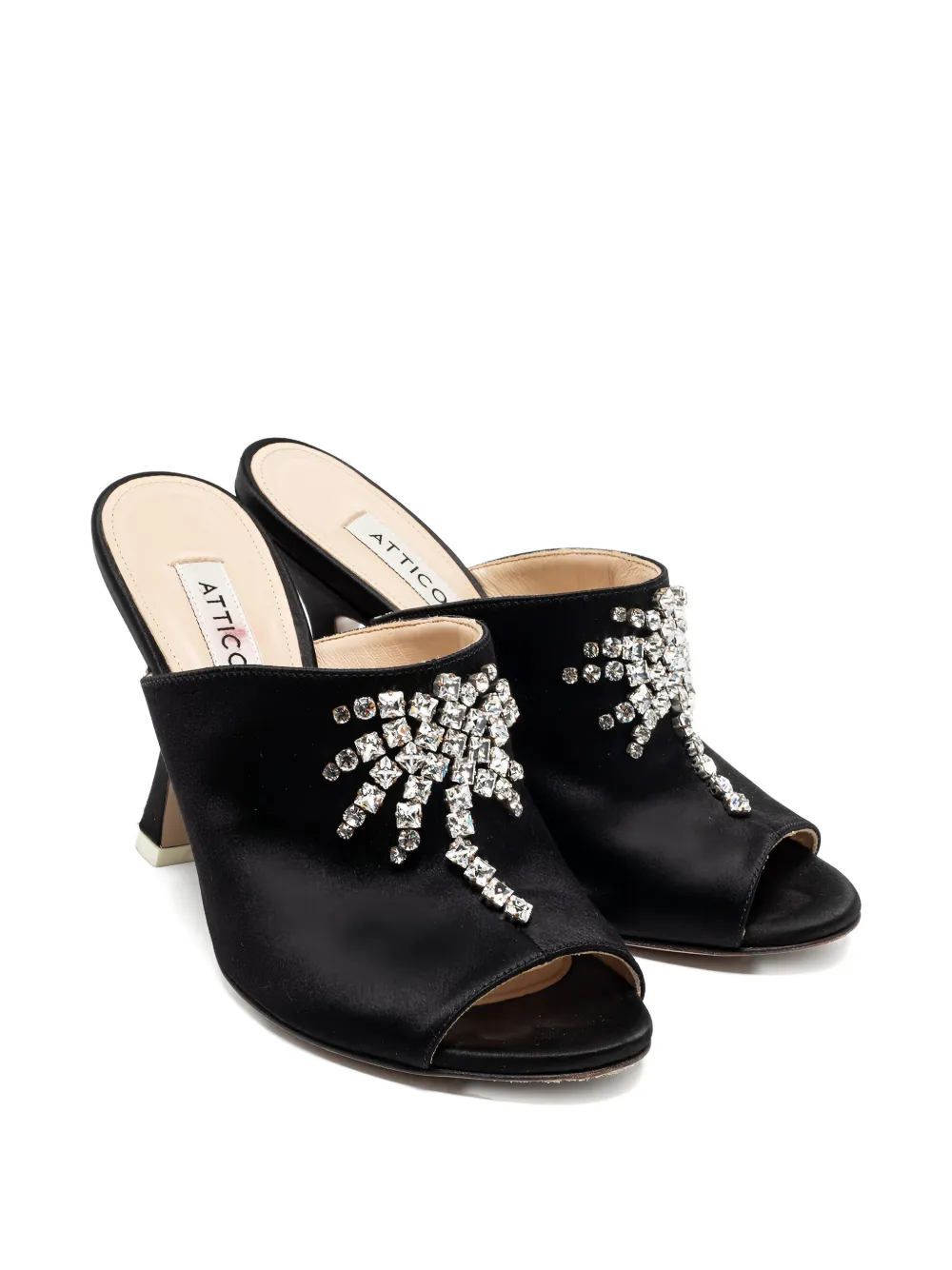 The Attico Pre-owned sandalen verfraaid met kristallen - Zwart