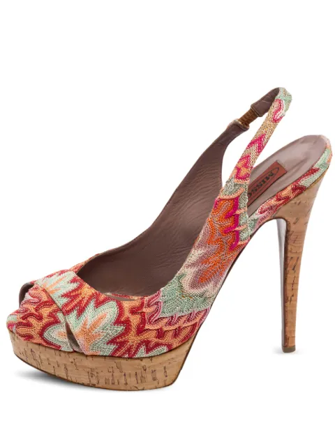 Missoni Pre-Owned 135mm platform slingback sandals