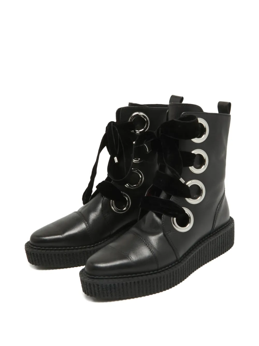 Marc By Marc Jacobs Pre-owned combat boots met fluwelen veters - Zwart