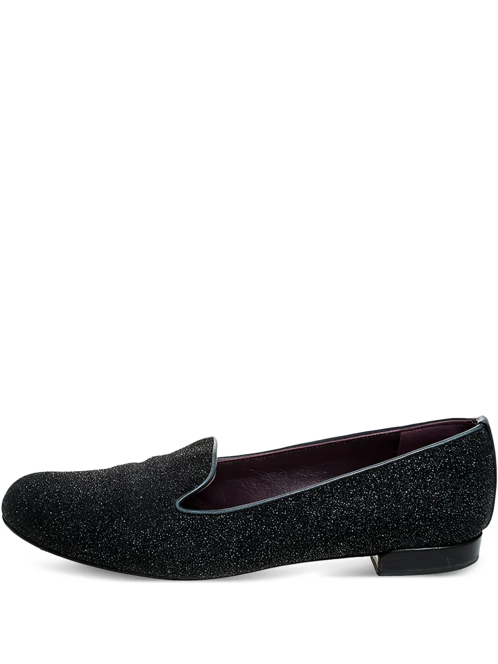 Stuart Weitzman pre-owned glittered leather loafers | Black | Image 1
