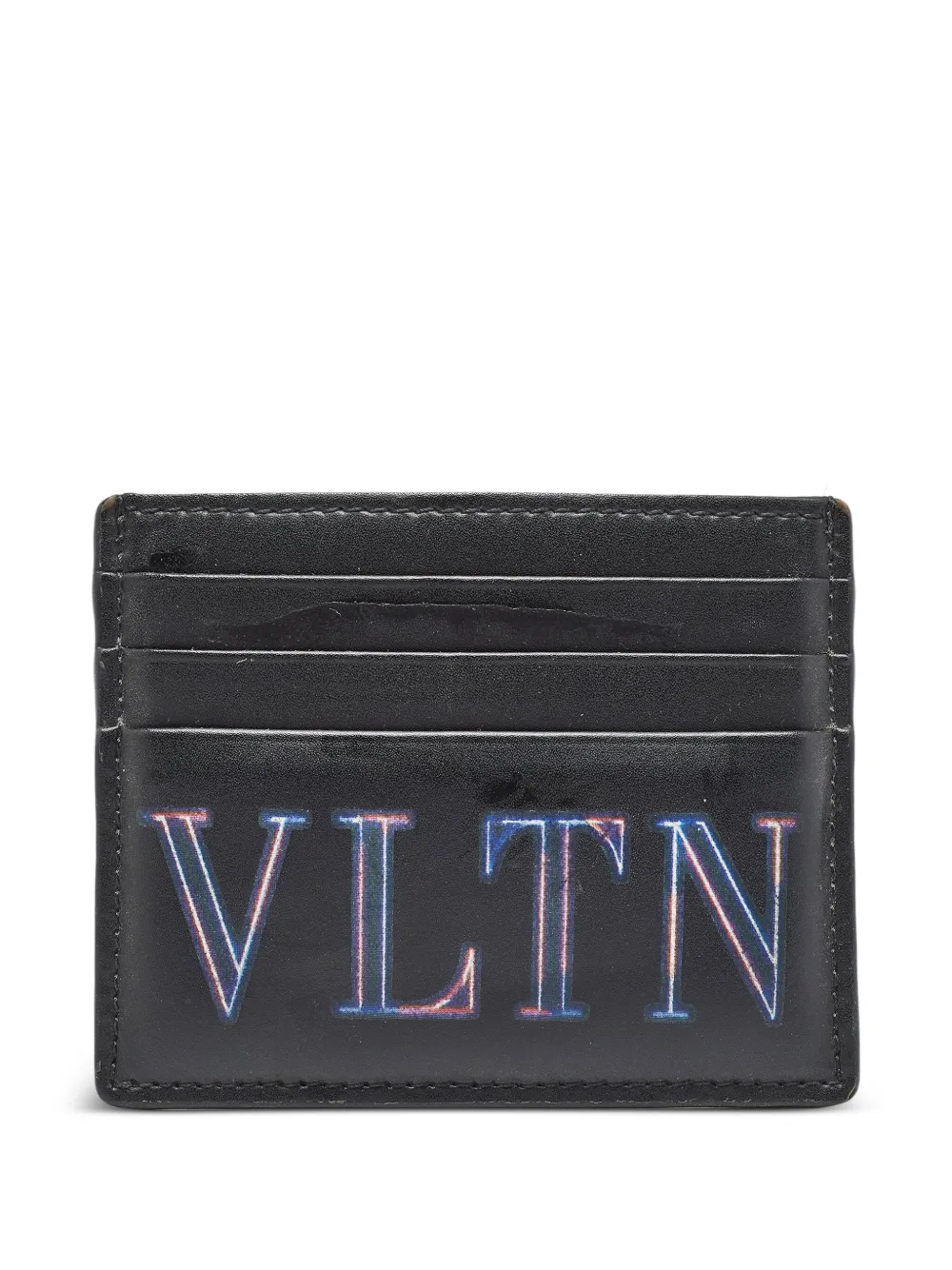 Valentino Garavani Pre-Owned leather logo card holder | Black | Image 1
