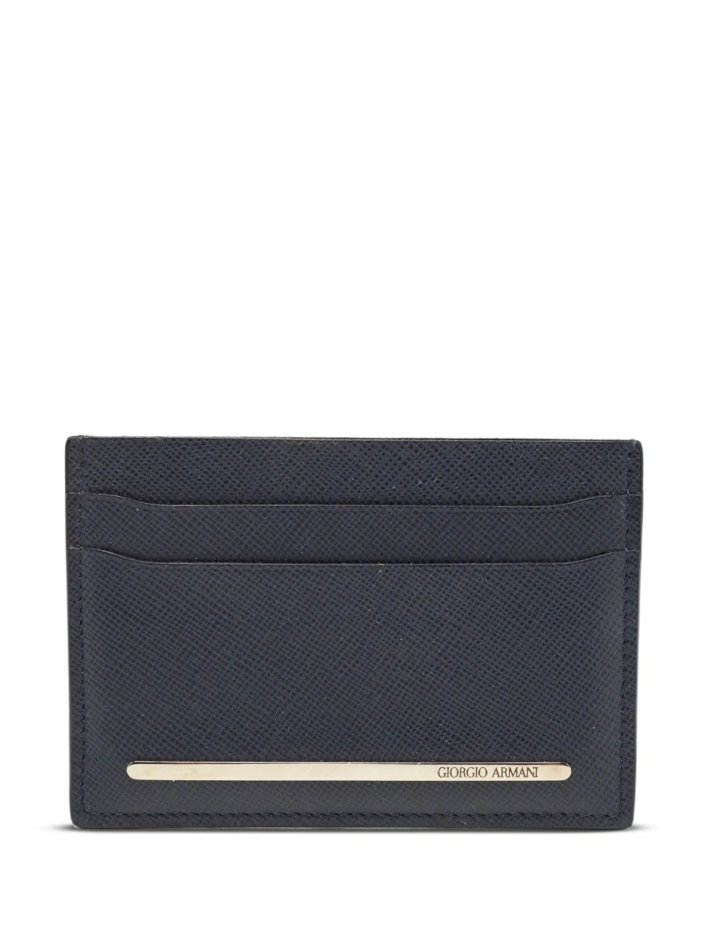 Giorgio Armani Pre-Owned grained-leather cardholder | Blue | Image 1