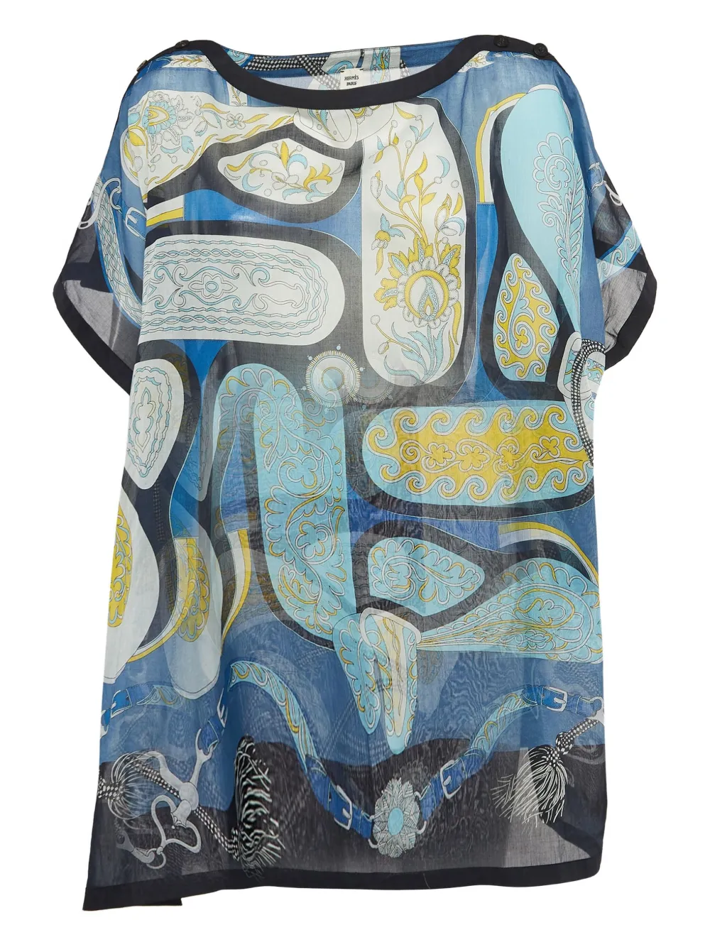 Hermès Pre-Owned paisley-print cotton dress | Blue | Image 1