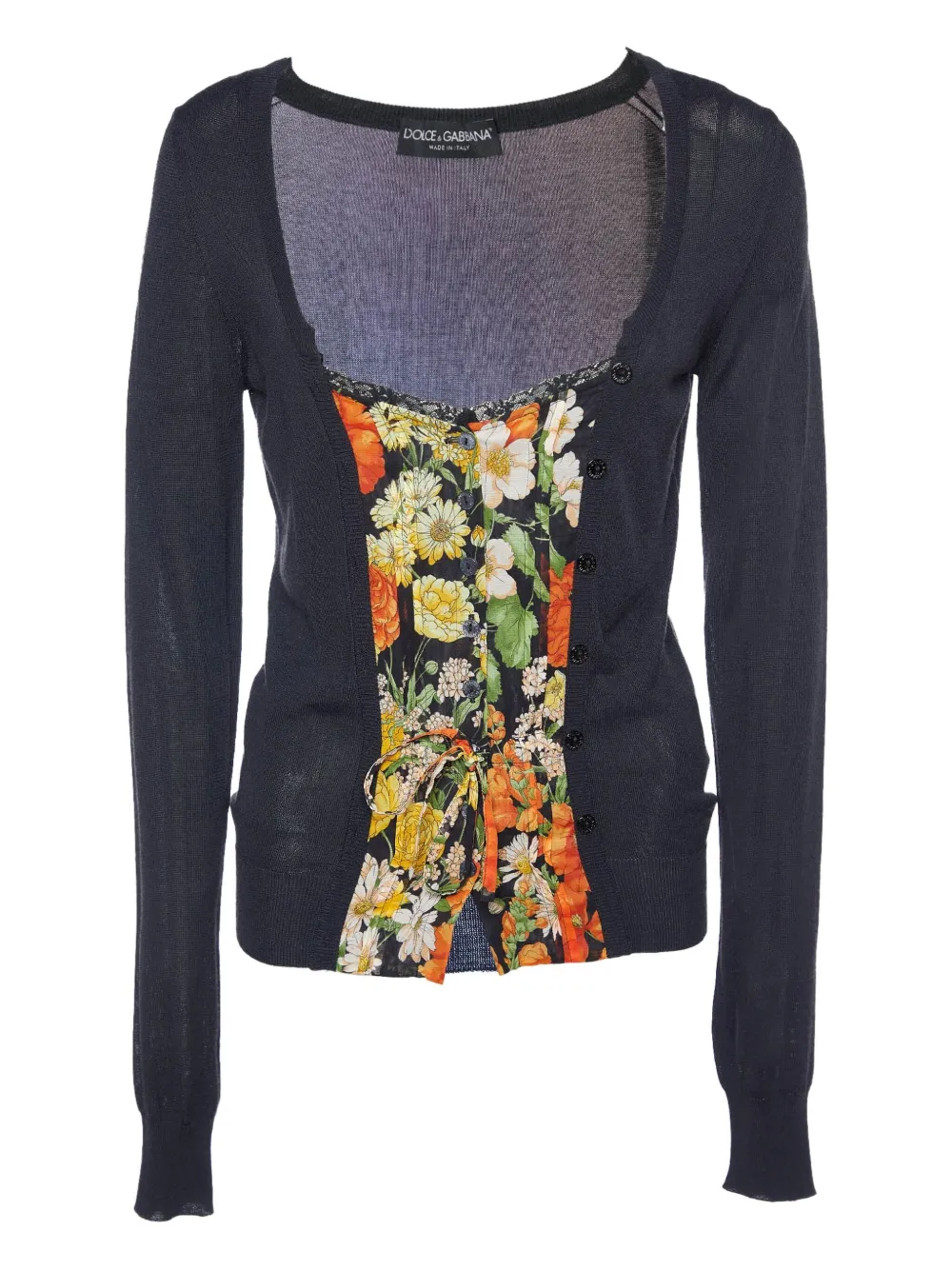 Dolce & Gabbana Pre-Owned floral-print cardigan | Black | Image 1