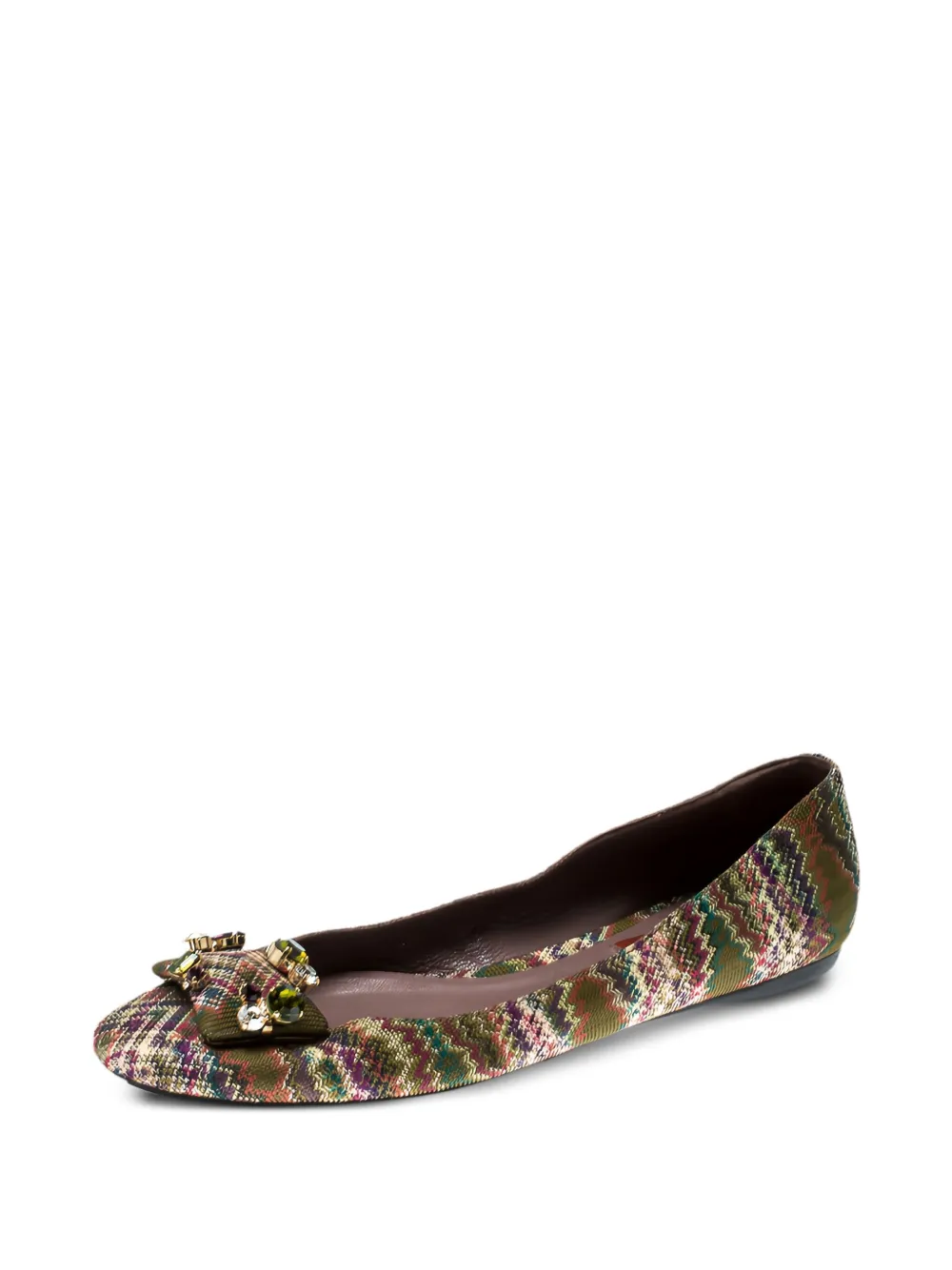 Missoni Pre-Owned Ballerina's verfraaid met kristallen - Bruin