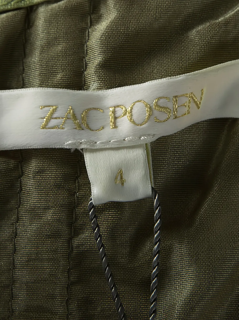 Pre-owned Zac Posen Strapless Ruffled Dress In Green