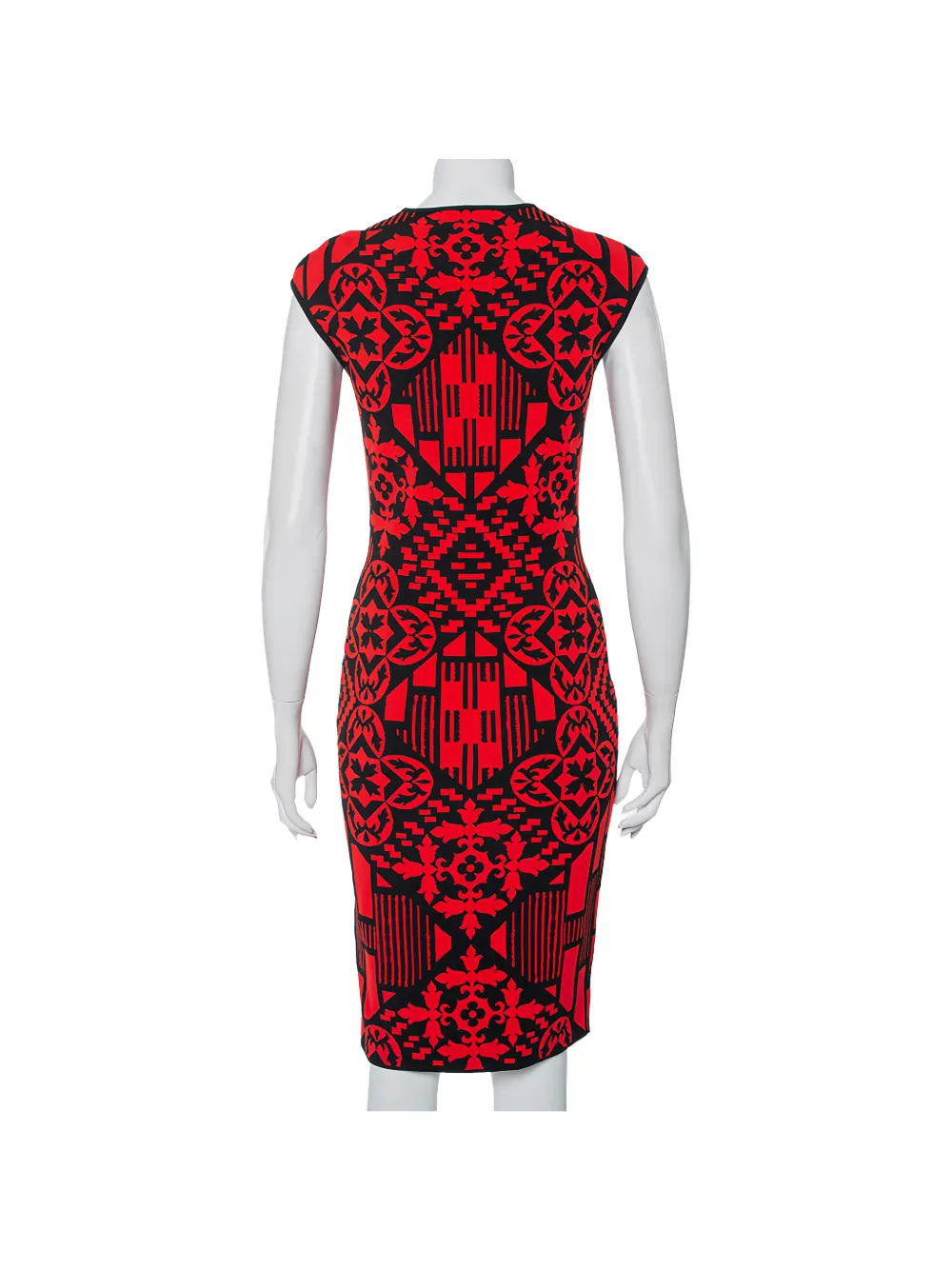 Alexander McQueen Pre-Owned 2024 gebreide mini-jurk met jacquard - Rood