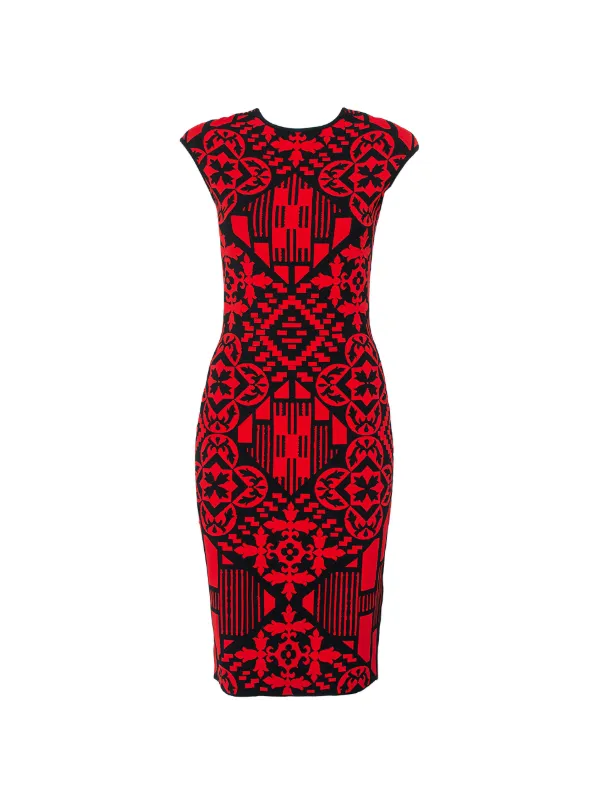 Alexander McQueen Pre-Owned 2024 Jacquard Knit Mini Dress | Red | FARFETCH  BH